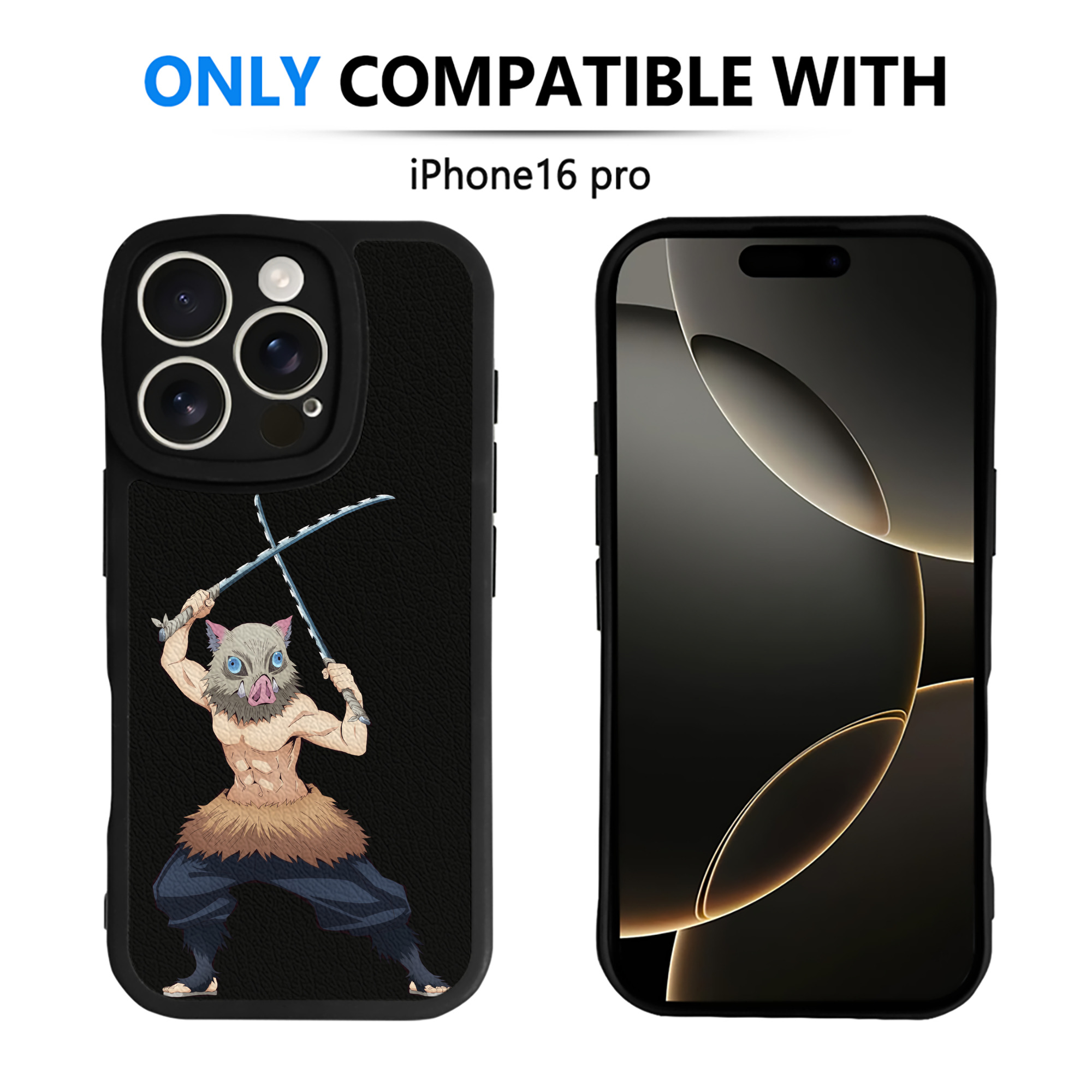 （画像用） 鬼滅の刃（きめつのやいば）嘴平 伊之助／はしびら いのすけ Hashibira Inosuke 【iPhone 16シリーズ対応】シリコンスマホケース（レザー調） 材質：シリコン